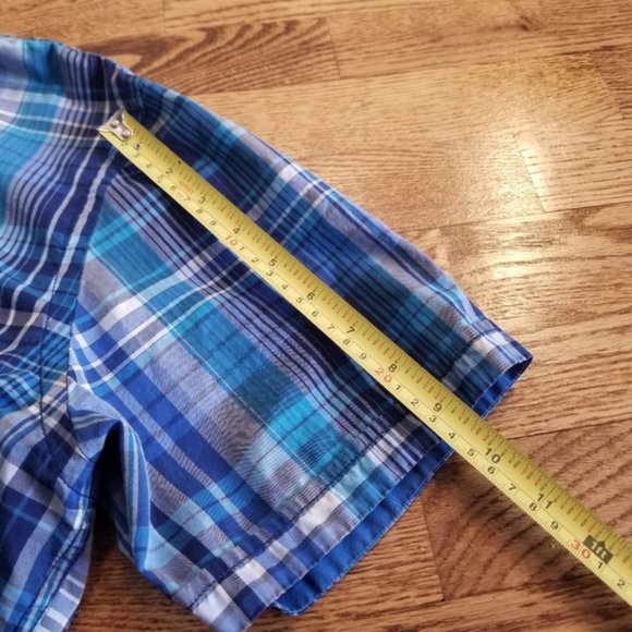 (XL) Bugatchi Shaped Fit Men's Short Sleeve Plaid Shirt Business Casual - Picture 9 of 11